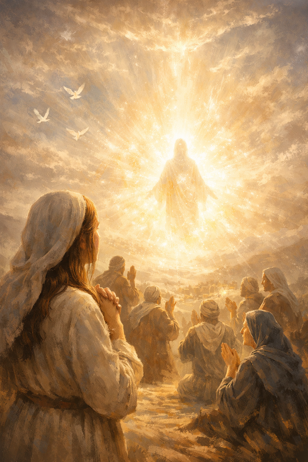 Vision spirituelle d’une femme témoin de la lumière du Christ lors d’une séance de régression QHHT.